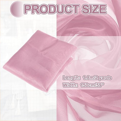 MECCANIXITY Iridescent Sheer Organza Fabric, 2 Yards x 59 Inches Solid Holographic Shiny Fabric Organza Cloth for Wedding, Curtains, Costume, Photo Background, Bean Powder