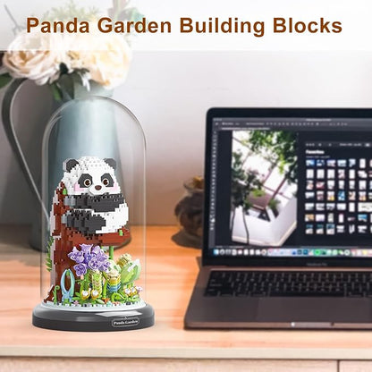 Panda Flower Building Set for Adult Party Favors for Kids Animal Building Blocks Plant Friend Set Bonsai Tree Valentines New Year Easter Birthday Gift for Boys Girls Age 6-12+(Panda Succulent)