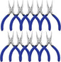 Mini Needle Nose Pliers 5"-10 Pack KAIHAOWIN Small Long Nose Pliers with Wire Cutters, Spring Loaded Thin Needle Nose Pliers, Precision Pliers Set for Crafts/Jewelry Making/Tiny Project