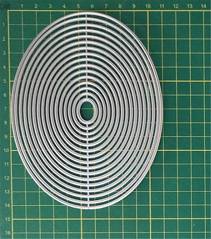 Cutting Dies Metal Stencils Scrapbooking Tools Flowers Lace Frame DIY Embossing Template for Paper Card Making Album Arts Crafts Supplies (Oval Set-14.5x11.2cm)