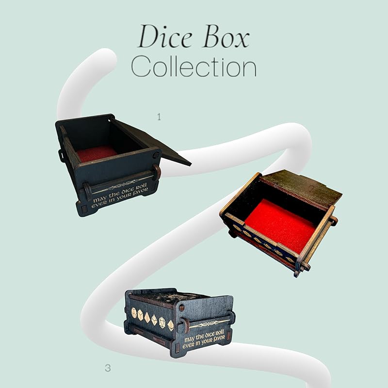 Dice Box - BLACK - 6x4x3 Also holds jewelry and great for desks and desk top items (The White Dragon)