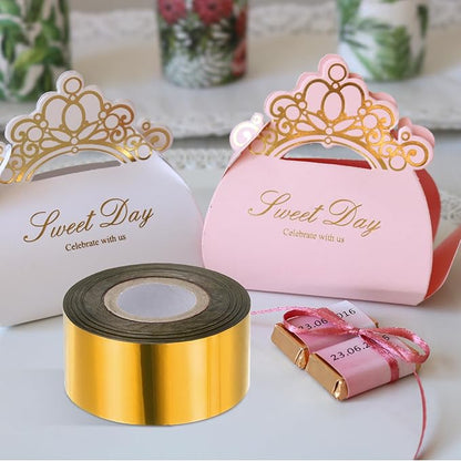 PATIKIL 1.6"x400Ft Hot Stamping Foil Paper,Heat Transfer Hot Stamping Paper Foil Roll for Leather DIY Logo Decor Craft Gift Card Package Scrapbook,Bronze