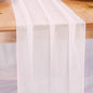 Snow White Chiffon Table Runners 10 FT Chiffon Cloth Runner for Wedding Party 12 x 120 Inches Sheer Boho Rustic Gauze Home Decor Restaurant Elegant Fabric Tabletop Runner Decorations