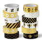 Whaline 12 Rolls Bee Washi Tape Foil Gold Honey Bee Washi Masking Tape 15mm Wide Bumblebee Honeycomb Daisy Print Decorative Adhesive Masking Tape for Scrapbook Gift Wrapping DIY Art Crafts