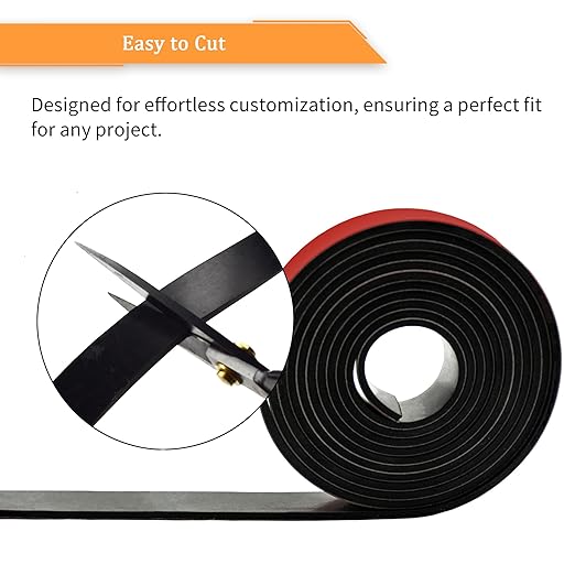 DOBTIM Solid Neoprene Rubber Strips with Adhesive Backing 1/16 (.062)" Thick x 2" Wide x 10' Long, Self Adhesive Rubber Sheets, Rolls & Strips for DIY Gaskets Crafts Pads Seals Warehouse Flooring