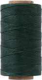 Heavy Duty Round Waxed Thread 0.8mm, 218 Yards, Dark Green, Bonded Thick Polyester Wax Coated Cord for Leather Sewing, Upholstery, Whipping Twine, Basket Weaving and Macrame Making