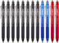 ParKoo Retractable Erasable Gel Pens Clicker Fine Point 0.7 mm, No Need for White Out, 8 Black/2 Blue/2 Red Ink for Completing Sudoku and Crossword Puzzles, 12-Pack