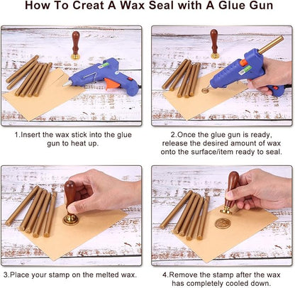 Yoption 15 Pieces Antique Gold Glue Gun Sealing Wax Sticks for Wax Seal Stamp, Great for Wedding Invitations, Envelopes, Cards, Christmas Gift Ideas, Wine Packages (Antique Gold)