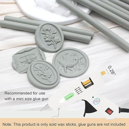 Sage Green Wax Seal Sticks 20pcs, Andotopee Glue Gun Wax Seal Sticks for Wax Seal Stamp, Premium Sealing Wax for Envelope Letter Seal Wedding Invation Craft Adhesive, Great Gift Ideas (Mini Size)