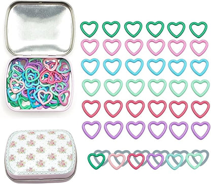 Metal Stitch Markers,Colorful Crochet Stitch Markers,Knitting Stitch Markers with Storage Case,Crochet Gift for Knitting Weaving Lovers (Heart)