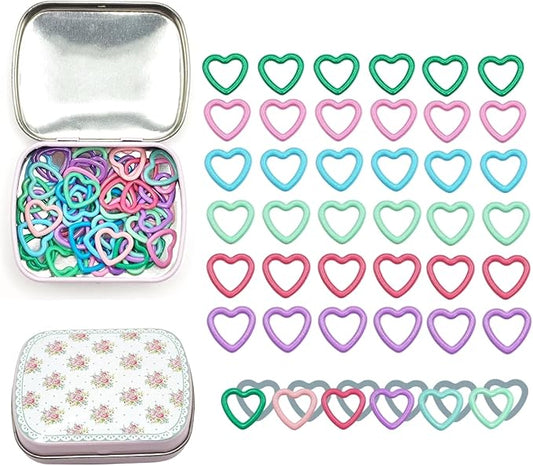 Metal Stitch Markers,Colorful Crochet Stitch Markers,Knitting Stitch Markers with Storage Case,Crochet Gift for Knitting Weaving Lovers (Heart)