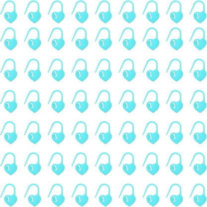 uxcell 400pcs Stitch Markers for Crocheting, Heart Shaped Crochet Marker Needle Clip Counter for Knitting Clothing Tag DIY Craft,Light Blue