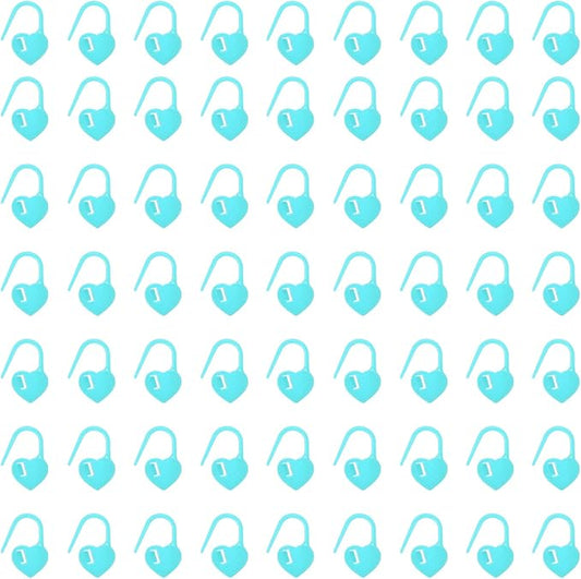 uxcell 400pcs Stitch Markers for Crocheting, Heart Shaped Crochet Marker Needle Clip Counter for Knitting Clothing Tag DIY Craft,Light Blue