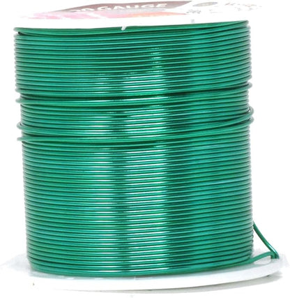 Mandala Crafts 20 Gauge Anodized Aluminum Craft Wire for Jewelry Making - 450 FT Colored Flexible Silver Black Gold Purple Red Kelly Green Wire - Bendable for Bonsai Armature Crafting Sculpting