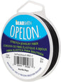 The Beadsmith Opelon Stretch Cord – Elastic Beading Fiber, Black, 1.2 mm Diameter, 25 Meters (82 ft) Spool