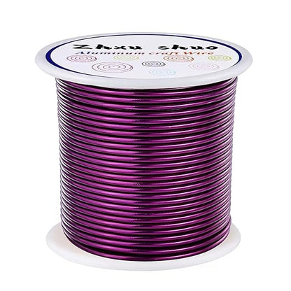 12 Gauge(2mm) Aluminum Wire 35 Yards Anodized Metal Wire for Bonsai Armature Crafting Sculpting Jewelry Craft Making Beading Floral (Purple, 12 Gauge)