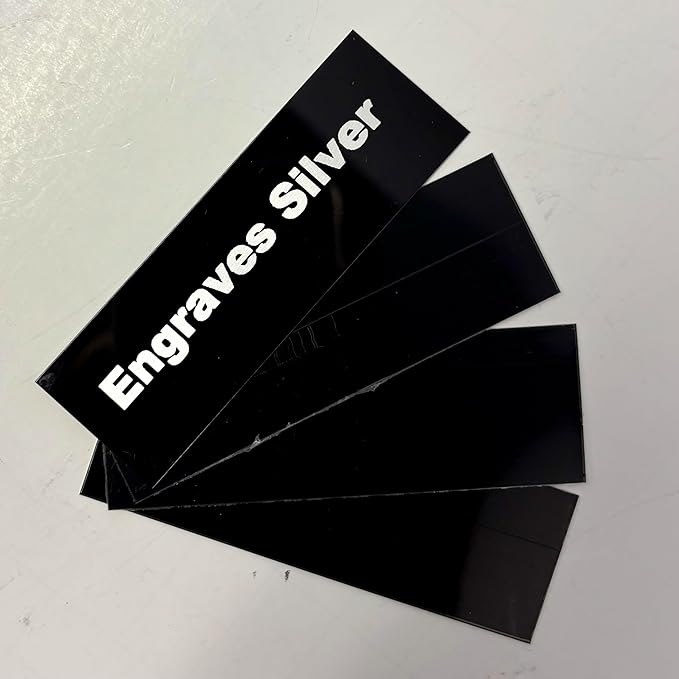 Blank Metal Plates for Laser Engraving - 4 Pack | Aluminum Sheets 0.020" Thick | CO2, Diode, Fiber Laser Compatible | Multiple Sizes & Colors (Black (engraves silver), 1x2 inch)