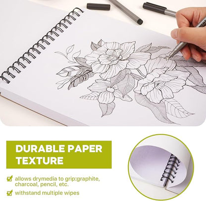 CONDA 9 x 12 Inch Sketchbook, Top Spiral Bound Sketch Pad, 100 Sheets (60 lb/90 GSM), Durable Acid-Free Sketch Paper, Drawing and Sketching Paper for Kids Adult Beginners