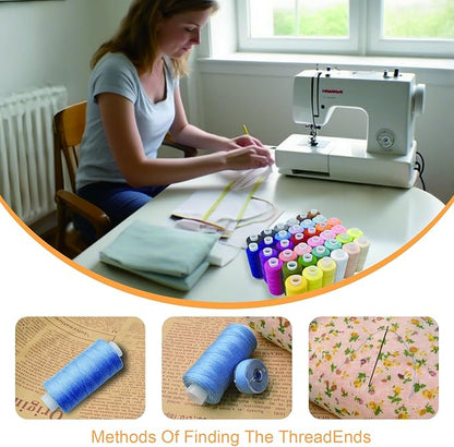 72Pcs Bobbins Sewing Threads Kit, 36 Colors Spools 360Yards per Polyester Thread, 36 Colors Prewound Bobbin with Case for Hand Machine Sewing