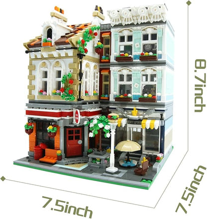 ZenithFlow Street View Building Blocks Kit, Brick Square Mini Blocks Construction Toys European Architecture Model House Store Building Set, Idea Gifts Home Decoration Collection for Adults 3299 PCS
