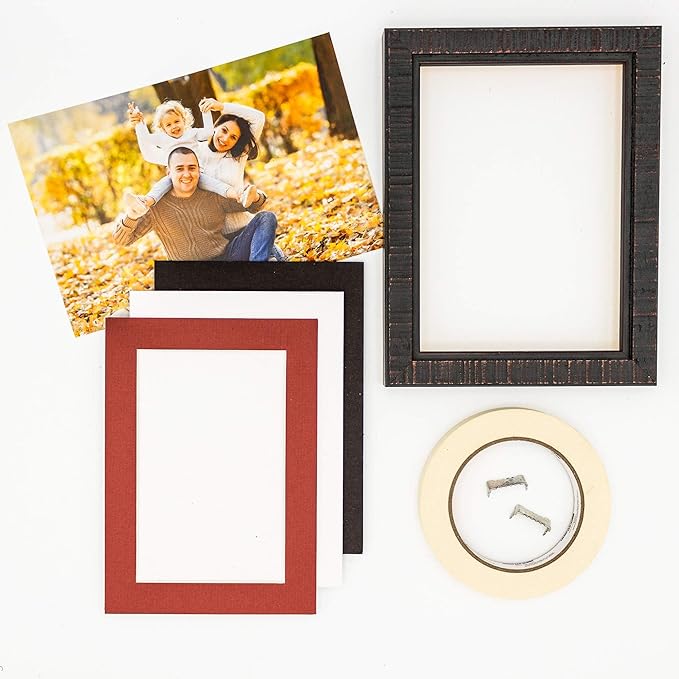 Poster Palooza 8x10 Mat Bevel Cut for 6x8 Photos - Acid Free Brick Red Precut Matboard With Backing Board and Crystal Clear, Self Seal Photo Mat Bag - For Pictures, Photos, Framing - 4-ply Thickness