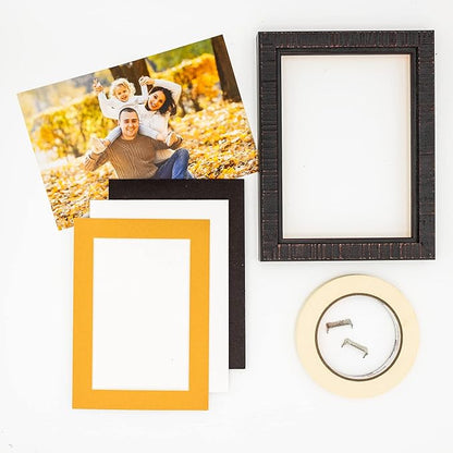 Pack of 25 Acid Free 8x10 Mats Bevel Cut for 6x8 Photos - Topaz Orange Precut Matboards For Pictures, Photos, Framing - 4-ply Thickness