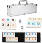 NOLIE 106 Tiles Rummy Cube Game Set with Aluminum Case and 4 Anti-Skid Durable Trays for 2-4 Players