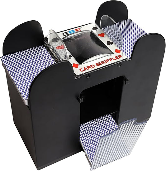 GSE Games & Sports Expert Automatic Card Shuffler for 6 Deck Cards, Battery-Operated Shuffler Machine for Playing Cards, Blackjack, Texas Hold'em, Canasta, Bridge, UNO Card Games