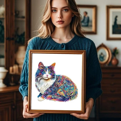 Lazy Cute Cat Adults Gifts Wooden 240 Pieces 13.4 * 12.2in