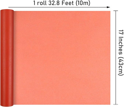 NESCCI Red Matte Wrapping Paper,Solid Color Pearly-Lustre Paper,Gift Wrapping Paper,Perfect for Wedding,Valentine's Day,Birthday, Christmas,Baby Shower,DIY Bouquet (17 Inches X 32.8 Feet)