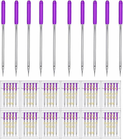 HONEYSEW 60 Pieces Sewing Machine Needles Universal Regular Point Machine Needles for Home Sewing Machine Compatible with Singer, Brother and Old Sewing Machine (Purple, Size 14-60PCS)