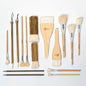 Pottery Glaze Brushes,16 PCS Painting Ceramic Brush Set, Different Shape Wool Soft Bristle for Ceramic Pottery Glazing Creation