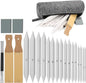AGPTEK 22 PCS Sketch Drawing Tools, 16 Blending Stumps Set with 2 Sandpaper Pencil Sharpeners, 1 Pencil Extension Tool, 2 Erasers & 1 Felt Bag for Student Sketch Drawing Accessories