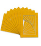 Pack of Ten Acid Free 8x10 Mats Bevel Cut for 5x8 Photos - Bright Yellow Precut Matboards With Backing Boards and Self Seal Photo Mat Bags For Pictures, Photos, Framing - 4-ply Thickness