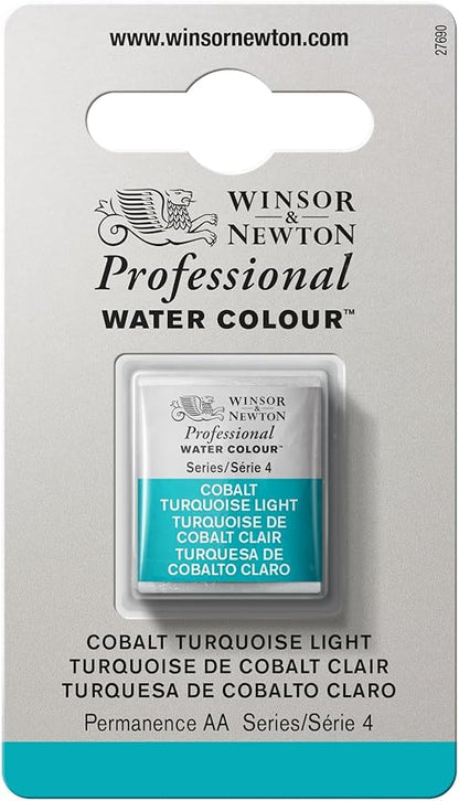 Winsor & Newton Professional Water Colour Paint, Half Pan, Cobalt Turquoise Light