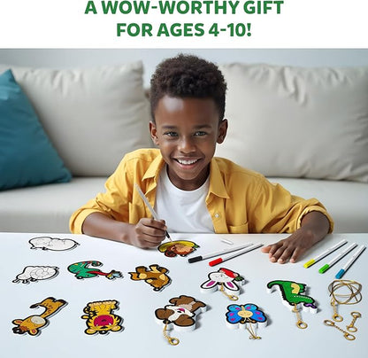 Skillmatics 3D Art Kit - Aqua Puffs Animals, Mess-Free Paint by Number Craft for Kids, DIY Color & Inflate Activity, Travel & Creative Gift for Girls & Boys Ages 4, 5, 6, 7, 8, 9, 10