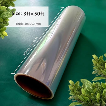 BANLTRE 3ft x 50ft Roll 4 mil Clear Acetate Sheet, Transparency Blank Stencil Material