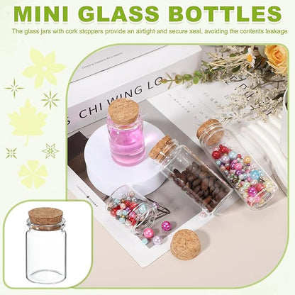 uxcell 6Pcs Mini Glass Bottles with Cork Stoppers, 30ml Small Clear Bottles Glass Empty Jars Vials for DIY Crafts Party Wedding Decor Favors