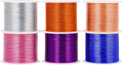 Mandala Crafts 13 Gauge Anodized Aluminum Craft Wire for Jewelry Making - 300 FT Colored Flexible Silver Copper Gold True Blue Purple Pink Wire - Bendable for Bonsai Armature Crafting Sculpting
