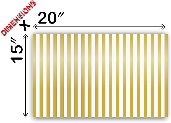 Flexicore Packaging Metallic Gold Pin Stripe Print Gift Wrap Tissue Paper Size: 15 Inch X 20 Inch | Count: 10 Sheets | Color: Gold Pin Stripe