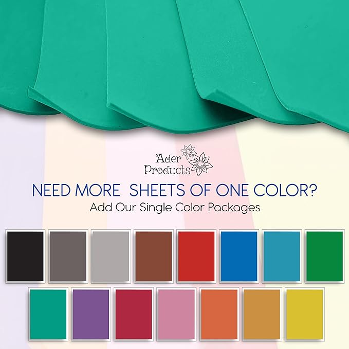 Turquoise EVA Foam Sheets for Crafts, 9 x 12 Inch, 2mm Thickness – Ideal for DIY Arts and Crafts, Foam Paper for Kids, Cosplay and Costumes - 15 Pack