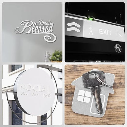 Laser Engraving Blank White ABS Double Color Plastic Sheet, 11.8x6.49x0.05 inch Materials Double Color Plastic Sheet for Interior Signs, Badges (White)