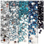The Crafts Outlet 5-PK Set (7,200-Piece), Round 3mm Rhinestones, Flatback, Blue Tones