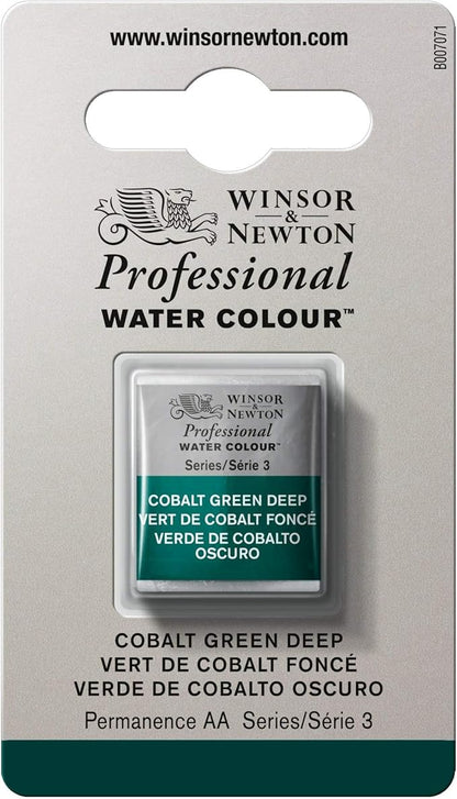 Winsor & Newton Professional Water Colour Paint, Half Pan, Cobalt Green Deep