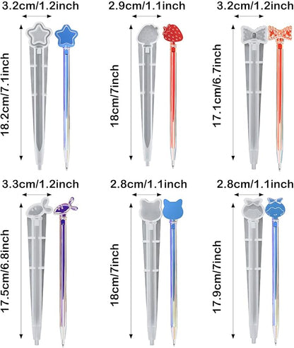 Pen Resin Molds, 12 PCS Ballpoint Pen Silicone Molds with 100 PCS Ballpoint Refill Pens for DIY Pen Craft Making