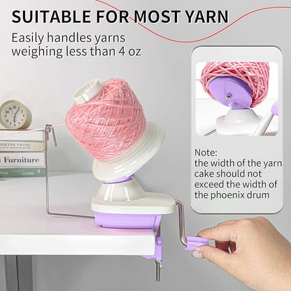 SPEENSUN Yarn Winder, 3.5 OZ Easy-to-Install and Efficiently Yarn Spinner with Lower Noise, Robust ABS Material Ball Winder for Crochet and Knitting Lover for Yarns Below Size 5