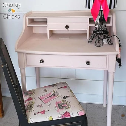 Chalky Chicks All-in-One Chalk Paint for Furniture or Cabinet - 8 Fl Oz - Matte Finish Paris Pink for Metal, Wood Furniture Paint - No Sanding All-in-One for Home Decor & Crafts, USA Made