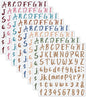 Outus 576 Pieces 8 Sheets Letters Stickers Self Adhesive Vinyl Letter Alphabet Number Stickers Mailbox Numbers Sticker, Decals for Classroom Decor, Sign, Door(Delicate Colors,1 Inch)