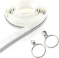 Leekayer #5 Silver Metallic Nylon Coil Zippers by The Yard Bulk 10 Yards White Zipper Tape with 25pcs Silver Ring Pull Sliders for DIY Sewing Tailor Craft Bag(White)
