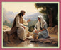 Disnesart Cross Stitch Stamped Full Embroidery Kits DIY 11CT Cotton Thread Printed DIY Needlepoint Kits Craft Needlework Set Cross-Stitch Stamped Sets- Jesus and Women 16x20 inch